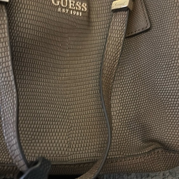 Guess Embossed Brown Tote - Picture 5 of 5